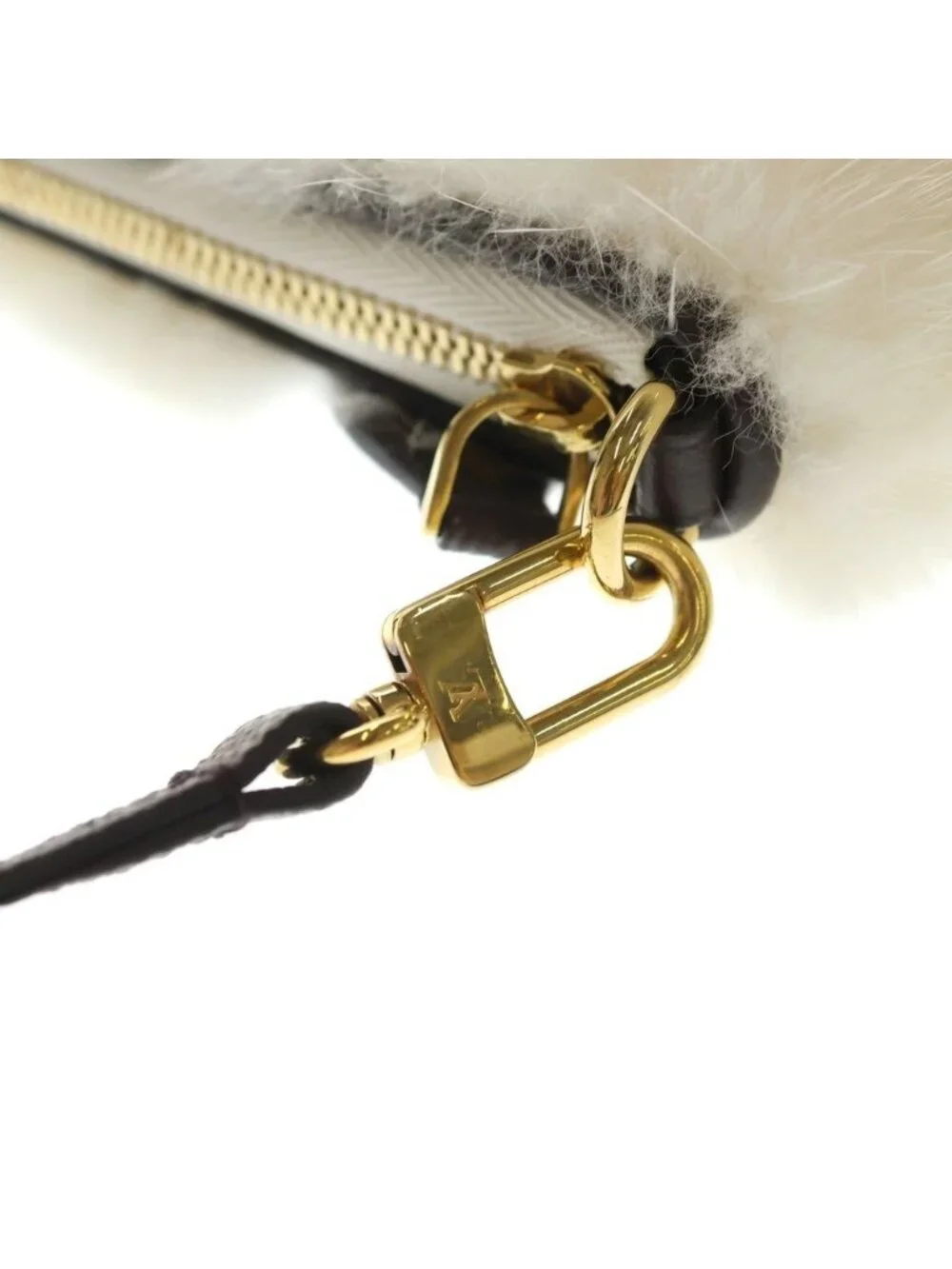 Louis Vuitton Neo Pochette Mila Monogram Shoulder Back Mink White Gold